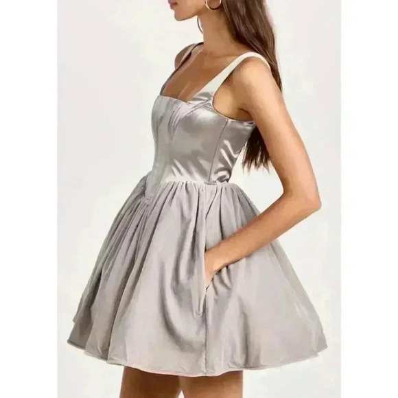 New STAUD Landscape Dress Silver New w/Tags Retails $450 - Picture 11 of 13